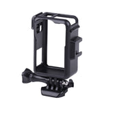 Für DJI Osmo Action 3, vertikaler Kunststoff-Schutzrahmenkäfig mit Cold Shoes, Kunststoff (schwarz)